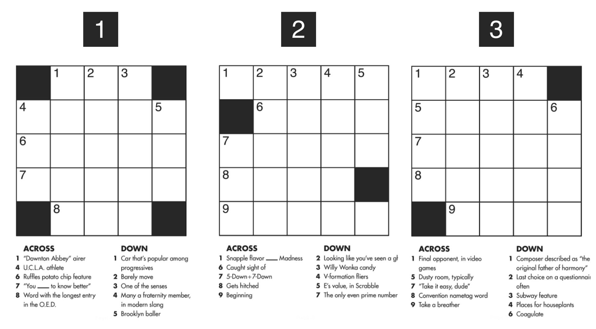 New York Times Mini Crossword Puzzle Free