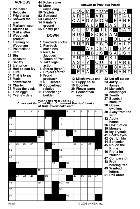 Nea Crossword Puzzles Template Blowout
