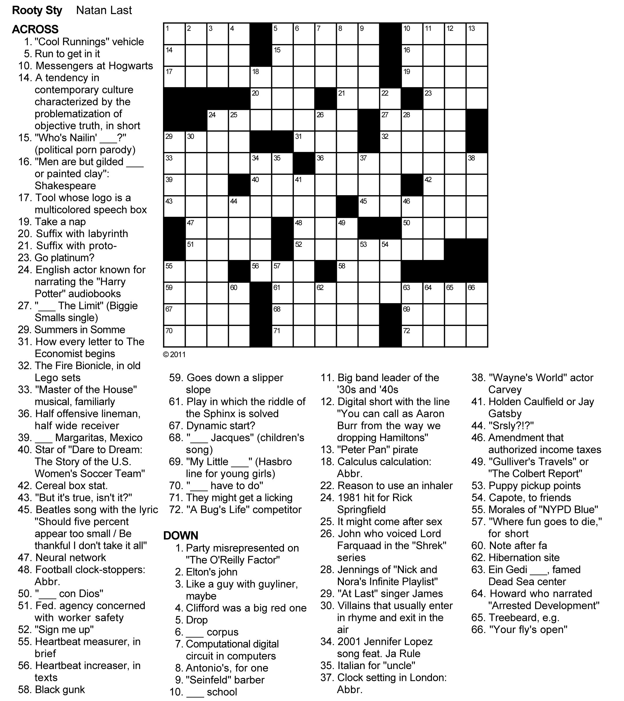 Daily Crossword Puzzles Template Blowout