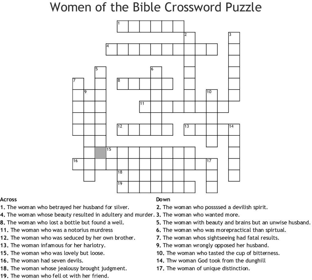 Easy Bible Crossword Puzzles Printable Printable Template 2021