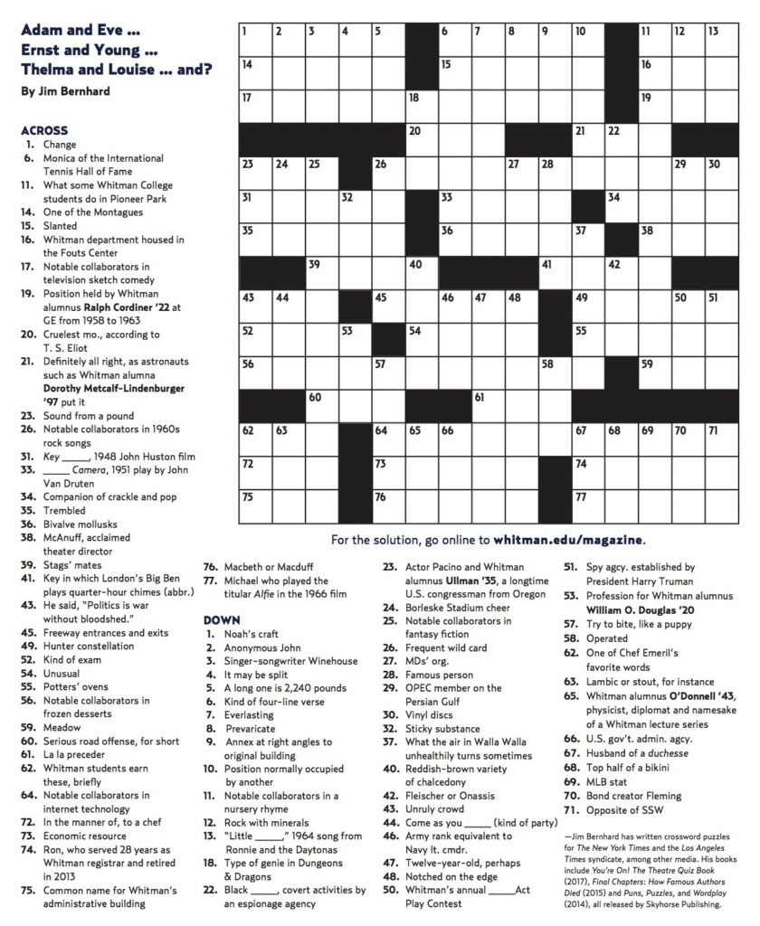 Free Printable Crossword Puzzles Easy For Adults My Board Free