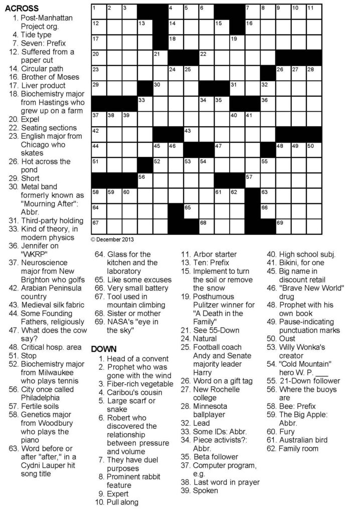 Friday Fun Crossword Puzzle