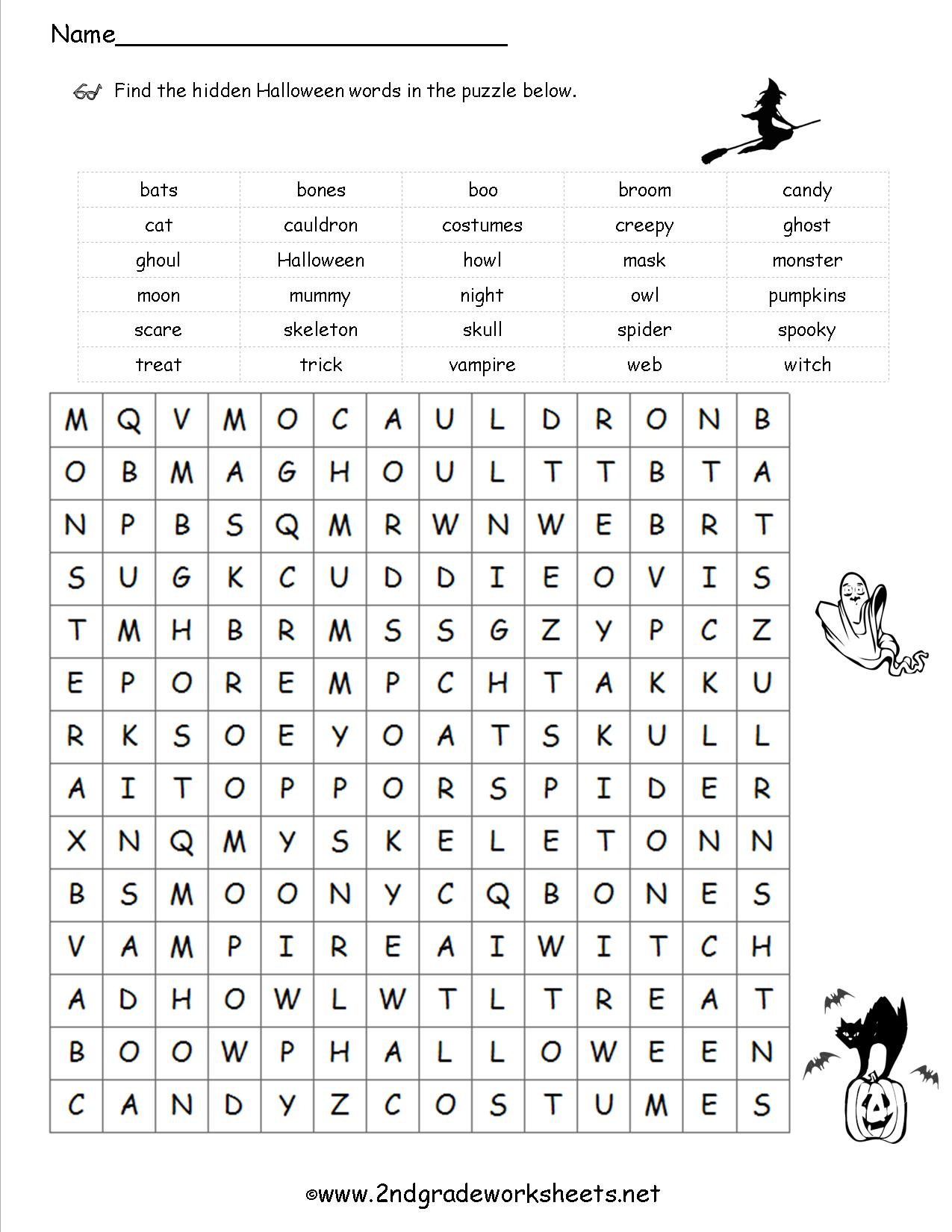 Halloween Crossword Puzzle Printable 3Rd Grade Printable Crossword