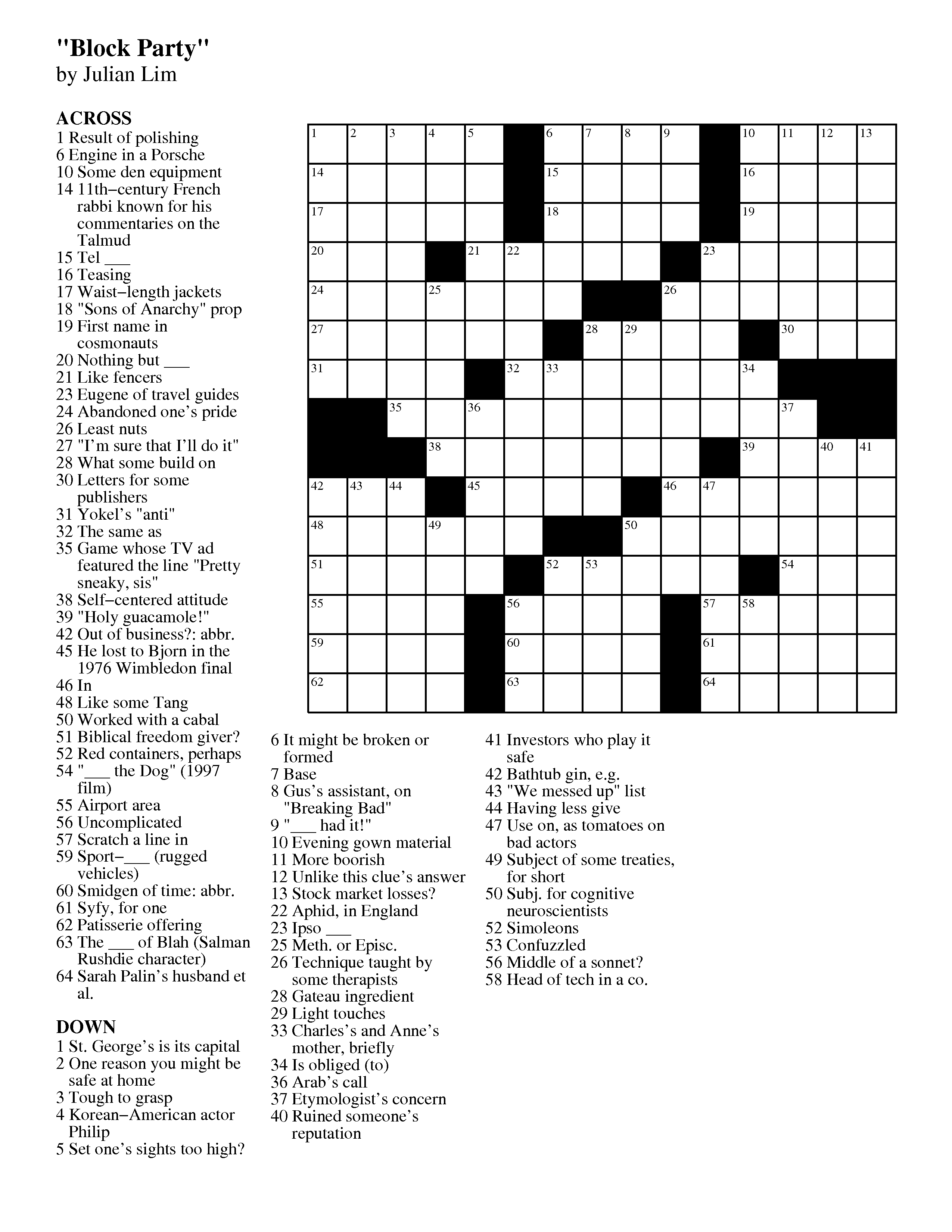 July 2013 Matt Gaffney s Weekly Crossword Contest Page 2