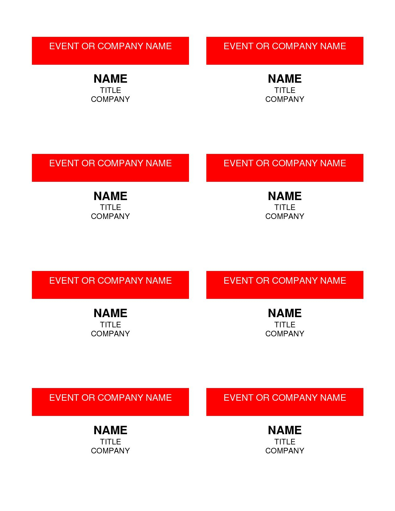 013 Name Badge Template Free 453122 Word Unbelievable Ideas Within 