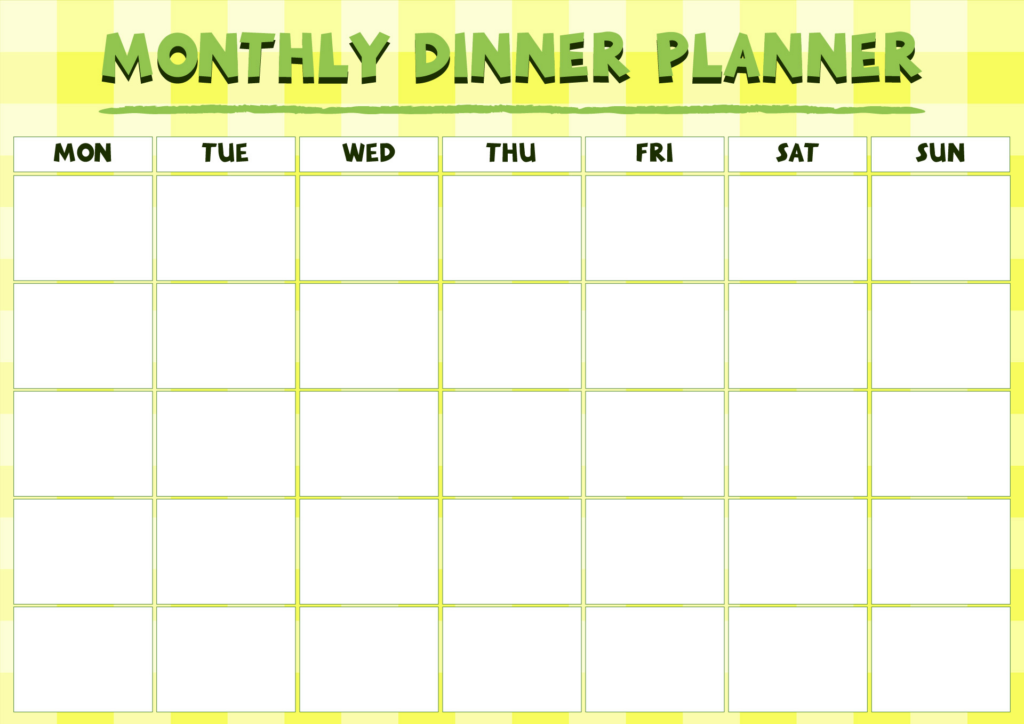 10 Best Printable Monthly Dinner Planner Printablee