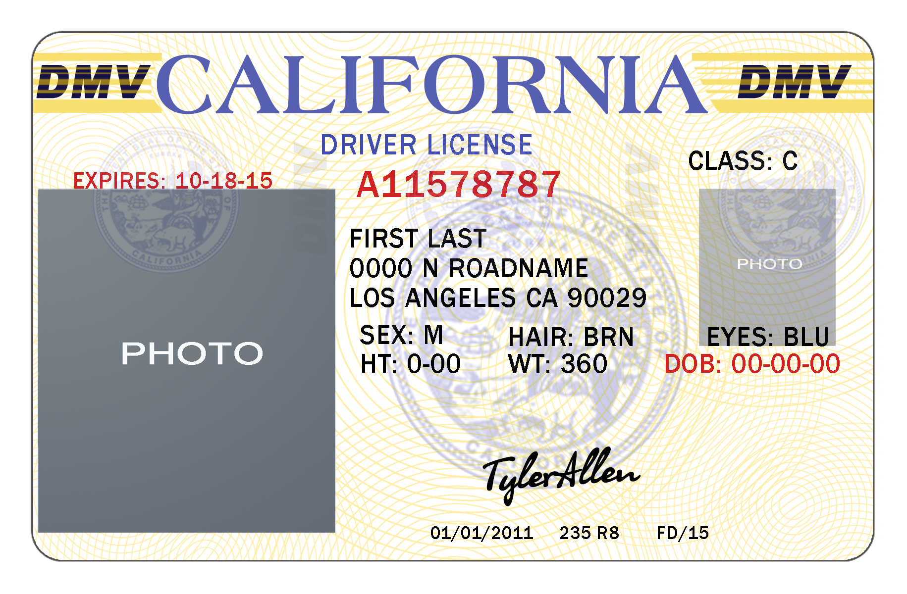10 California Drivers ID Template PSD Images California Drivers