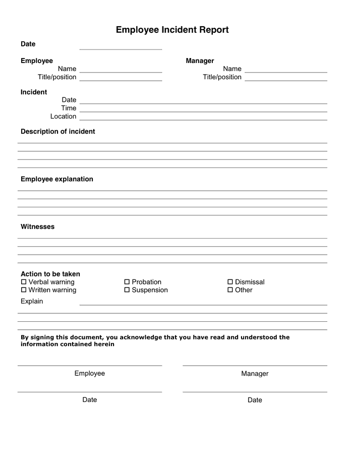 10 Incident Report Templates Word Excel PDF Formats