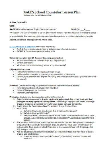 10 School Counselor Lesson Plan Templates In PDF Word Free