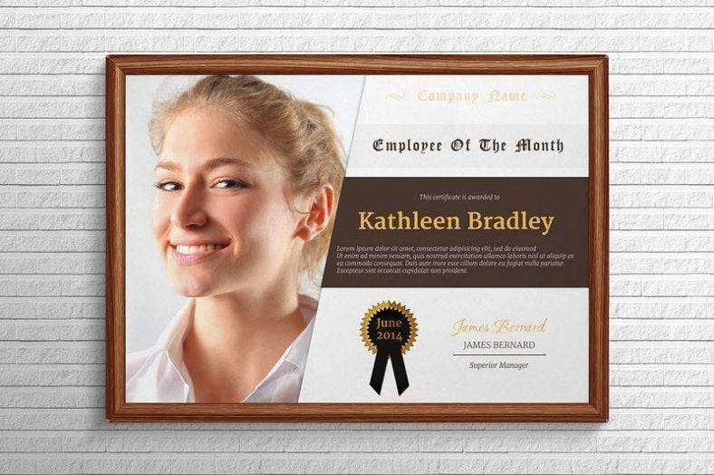 11 Employee Of The Month Certificate Templates Designs PSD AI