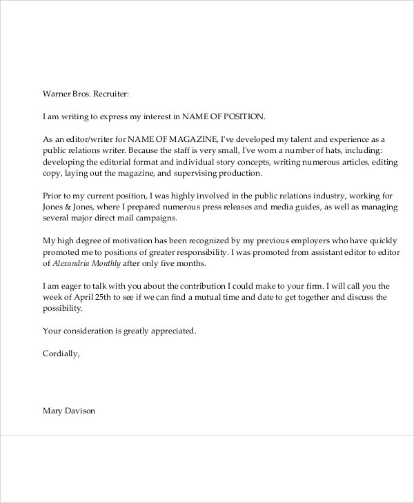 11 Sample Email Application Letters Free Premium Templates