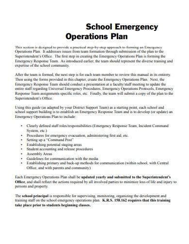 11 School Emergency Operations Plan Templates In PDF DOC Free 