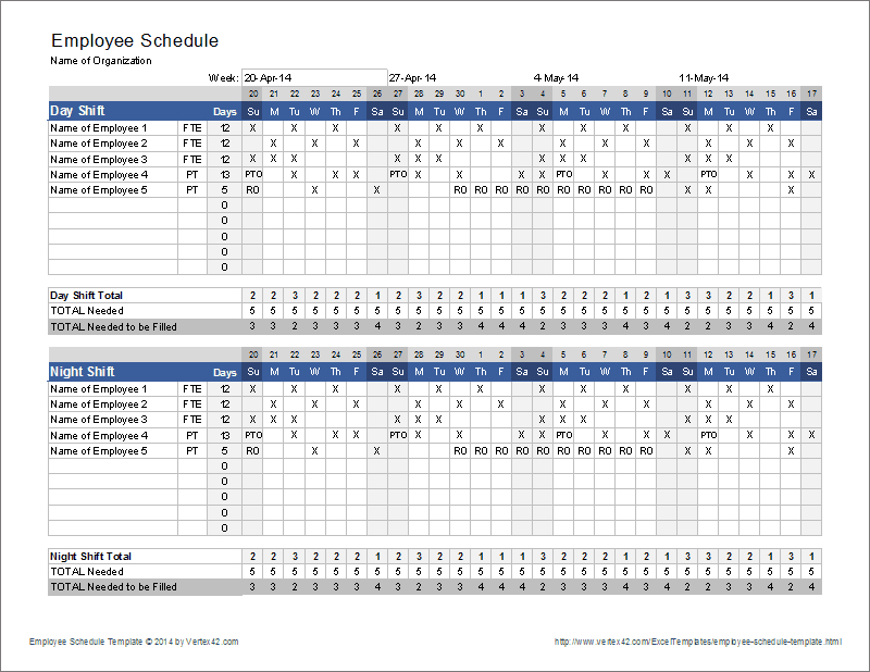 12 Hour Shift Schedule Template Excel Printable Schedule Template