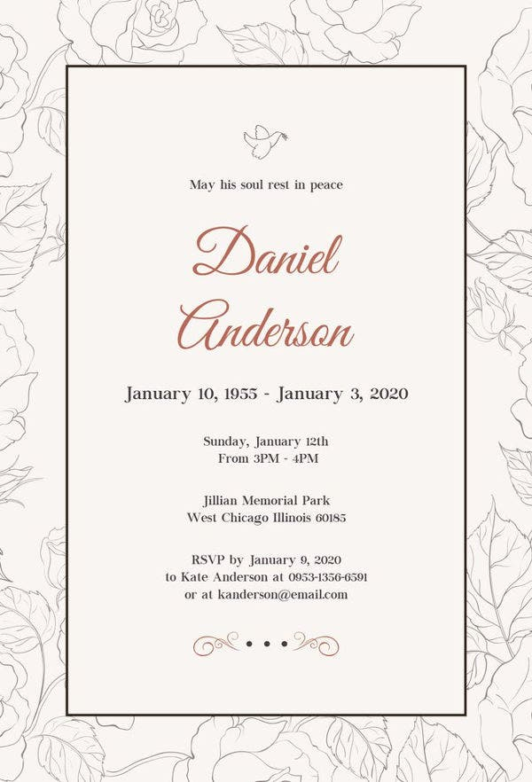 13 Funeral Invitation Templates Free PSD Vector EPS AI Format