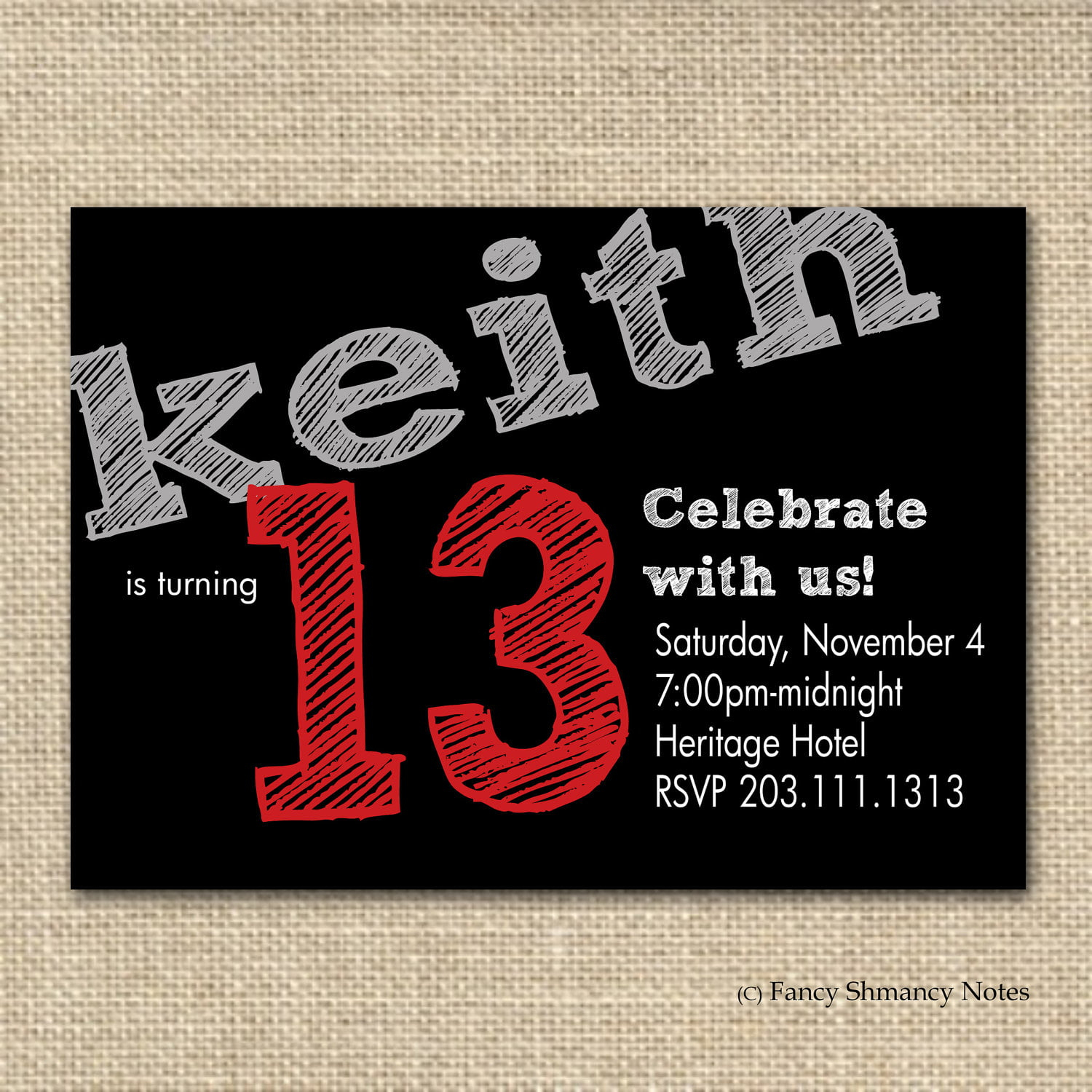 13th Birthday Party Invitation Ideas FREE Printable Birthday