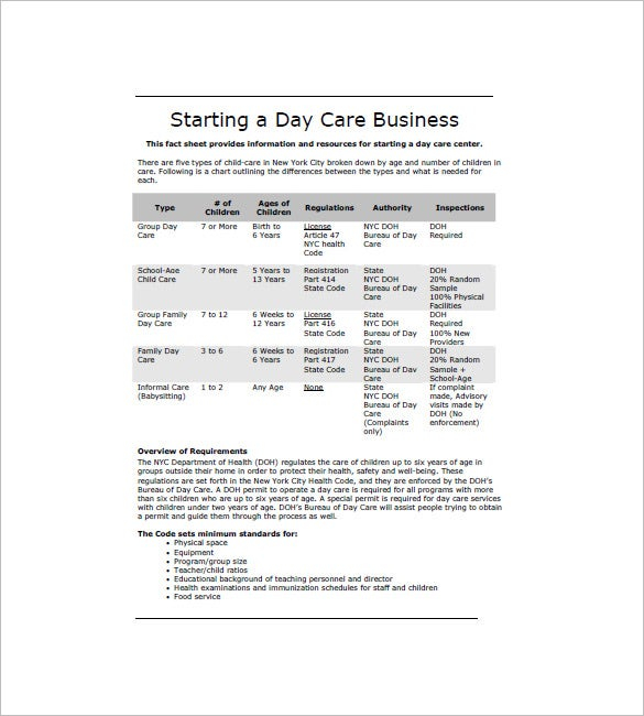 14 Daycare Business Plan Template Free Word Excel PDF Format
