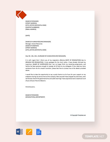141 FREE Resignation Letter Templates In Google Docs Template