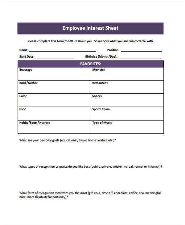 15 Employee Sheet Templates Free Sample Example Format Downlaod