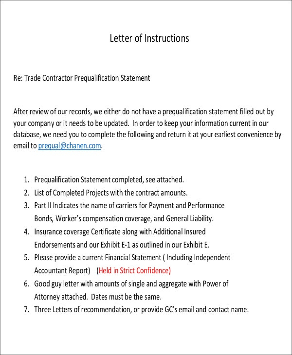 15 Sample Letter Of Instruction Templates PDF DOC Free Premium 