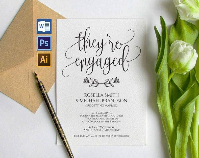 16 Engagement Invitation Card Designs Templates PSD AI InDesign 
