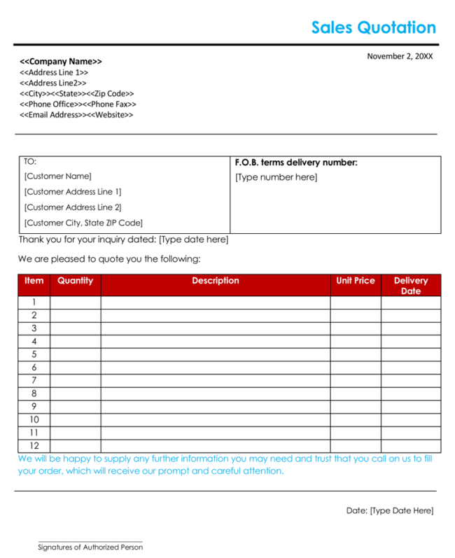 16 Free Quotation Templates Word Excel PDF