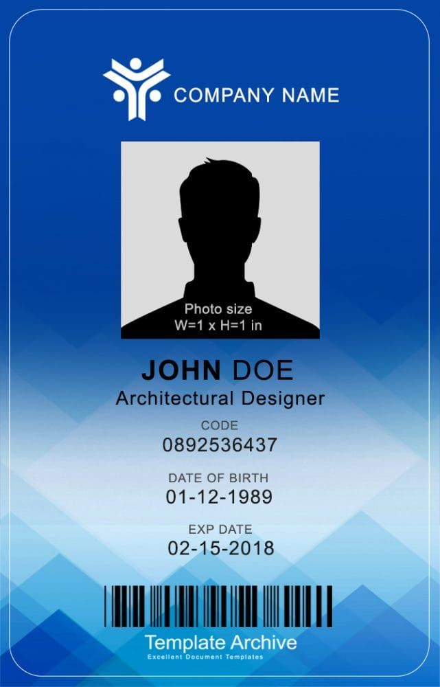 16 ID Badge ID Card Templates FREE TemplateArchive Id Card 