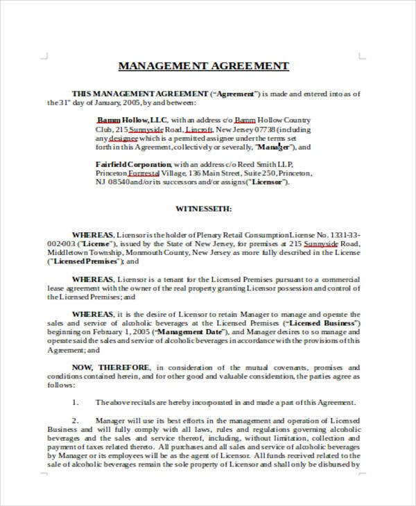16 Management Agreement Templates Word PDF Free Premium Templates