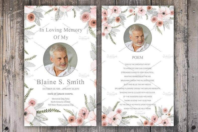 17 Funeral Memorial Card Designs Templates PSD AI InDesign MS 