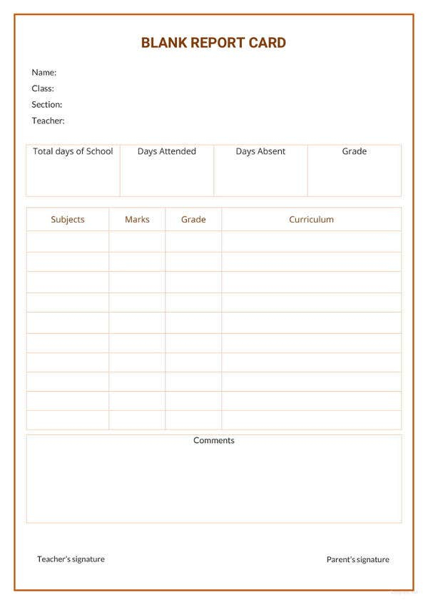 17 Report Card Templates Free Sample Example Format Download