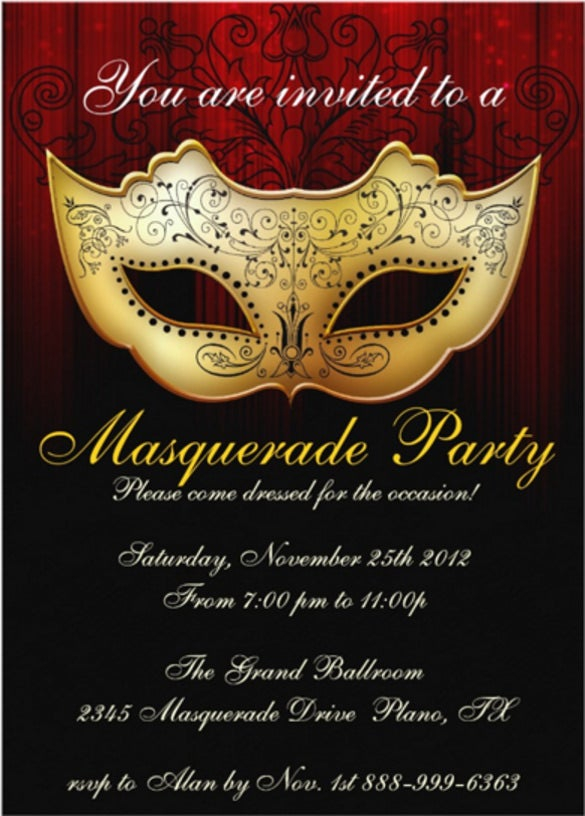 20 Masquerade Invitation Templates Word PSD AI EPS Free