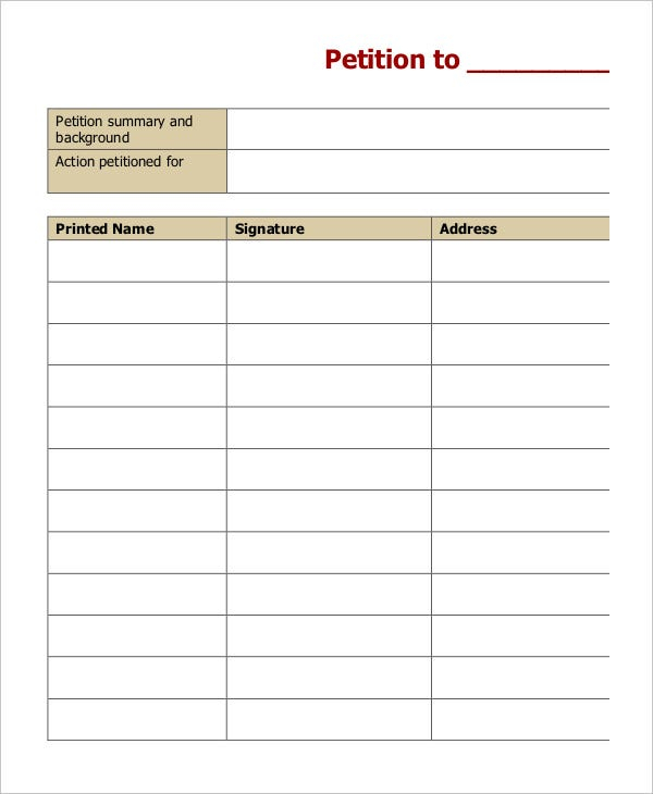 21 Petition Templates PDF Word
