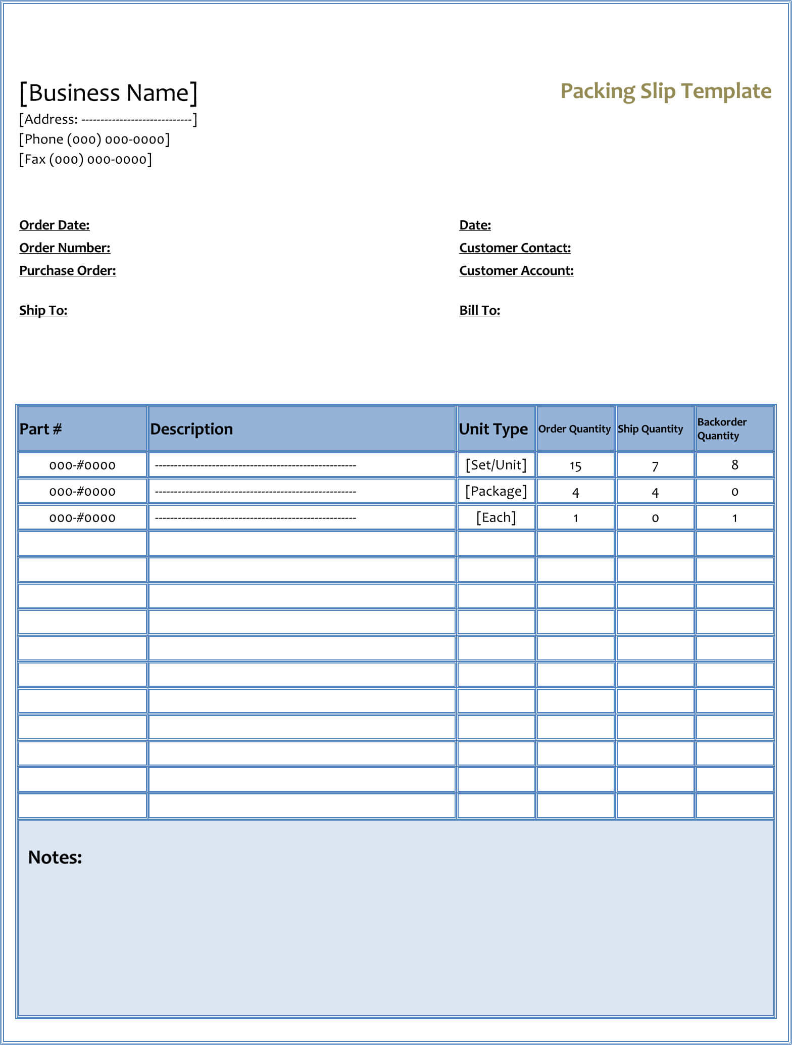 25 Free Shipping Packing Slip Templates for Word Excel