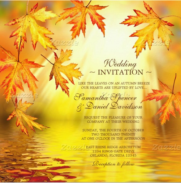 26 Fall Wedding Invitation Templates Free Sample Example Format