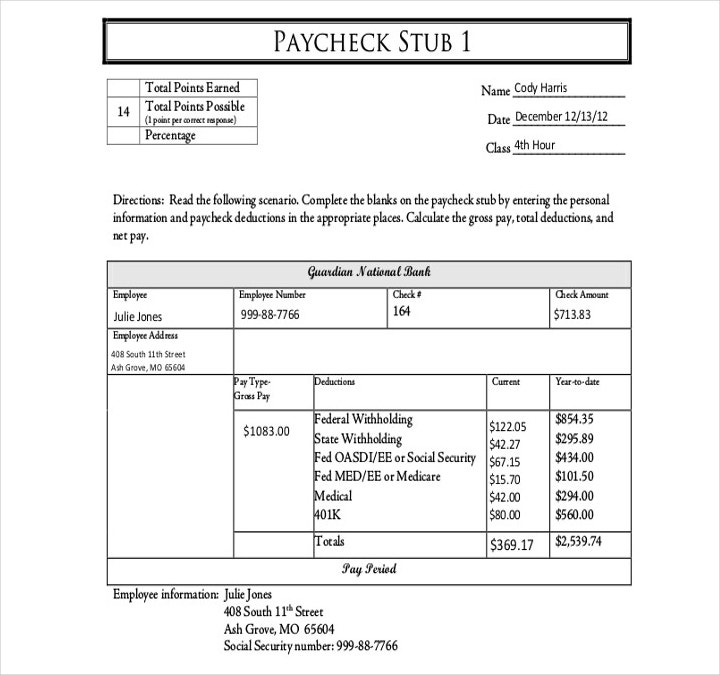 27 Free Pay Stub Templates In Google Docs Google Sheets MS Excel