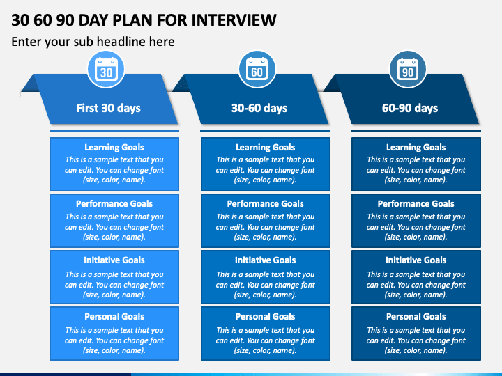 30 60 90 Day Plan For Interview PowerPoint Template PPT Slides 