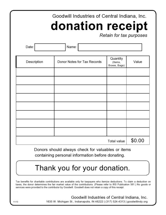 30 Non Profit Donation Receipt Templates PDF Word PrintableTemplates