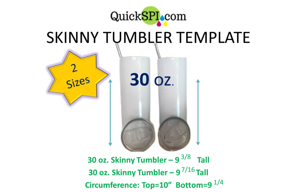 30 Oz Skinny Tumbler Template Sublimation For Beginners