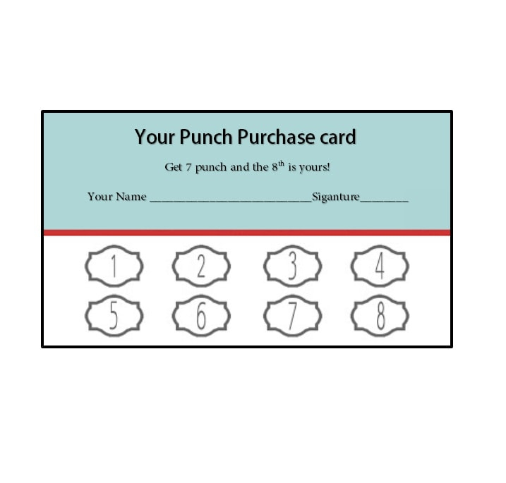 30 Printable Punch Reward Card Templates 101 Free