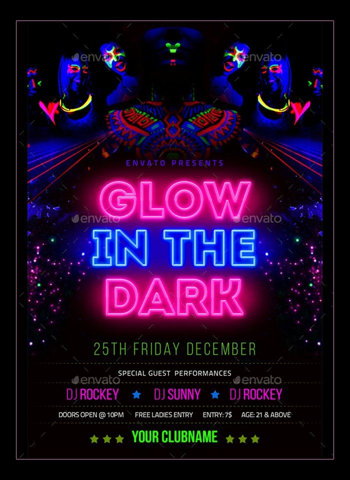 35 Glow Party Invitation Template Free In 2020 Neon Party Invitations