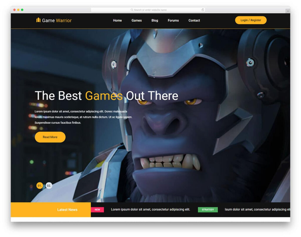 36 Free Gaming Website Templates With Lively Design 2020 UiCookies