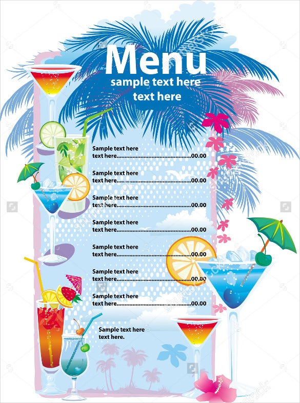 37 Cocktail Menu Templates Free Sample Example Format Download