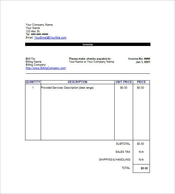 4 Google Invoice Template Free Sample Example Format Download 