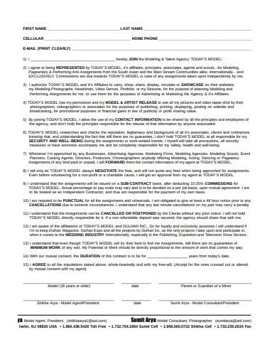 4 Modeling Agency Contract Templates In DOC PDF Free Premium 