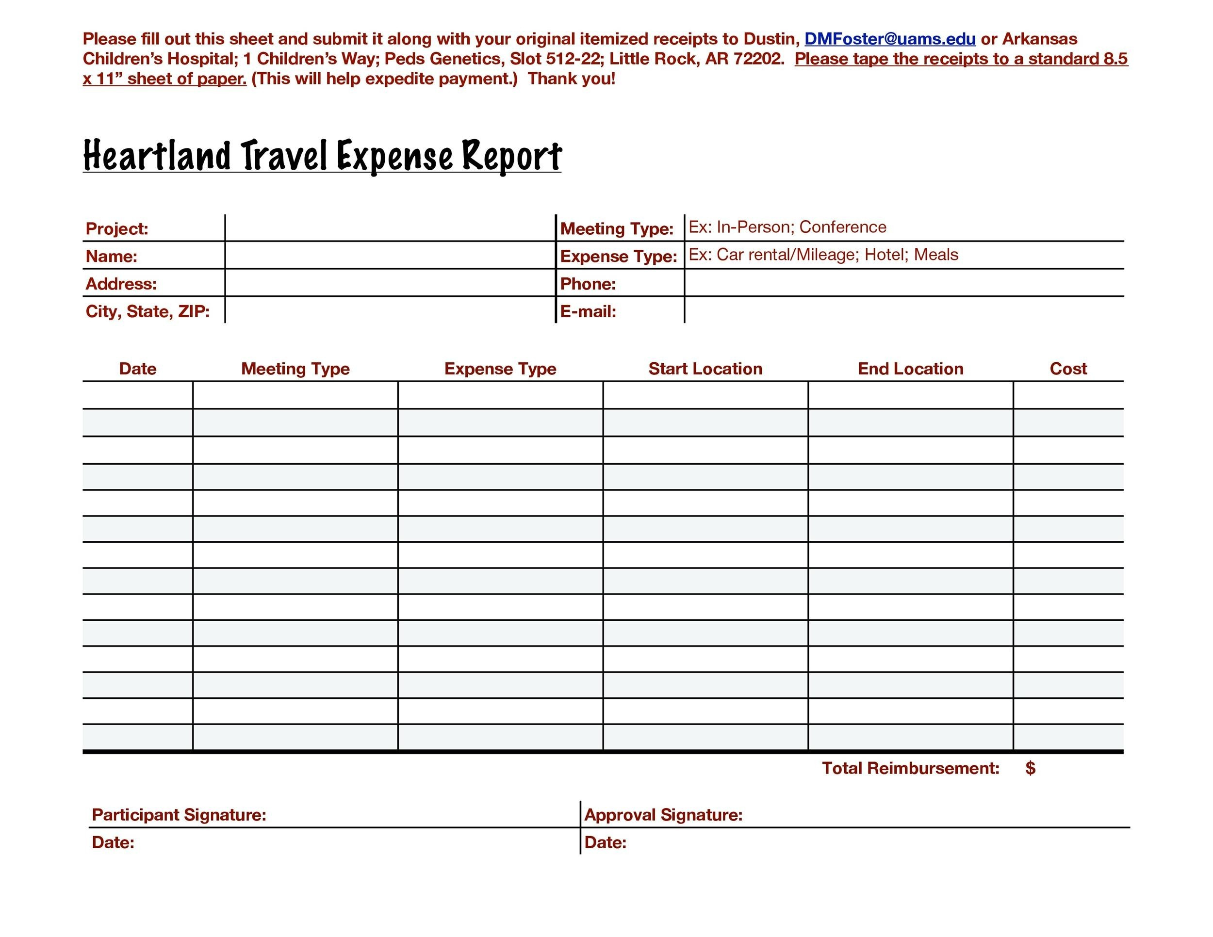 40 Expense Report Templates To Help You Save Money TemplateLab