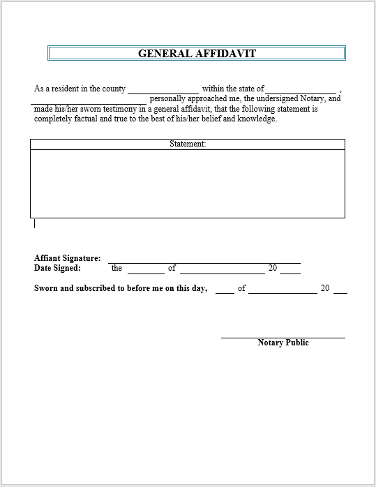 43 Free Sample Affidavit Form Templates In PDF And MS Word