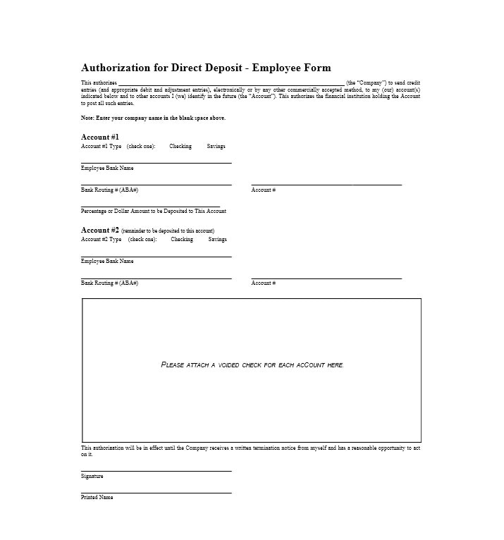 47 Direct Deposit Authorization Form Templates TemplateArchive