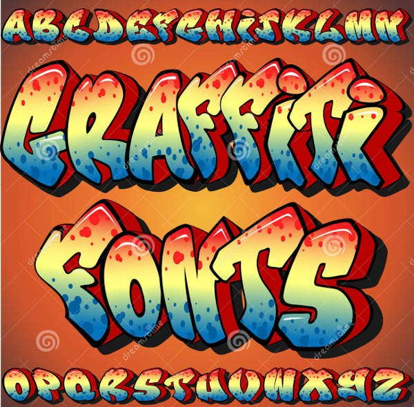 5 3D Graffiti Alphabets PSD Vector EPS Format Download Free 