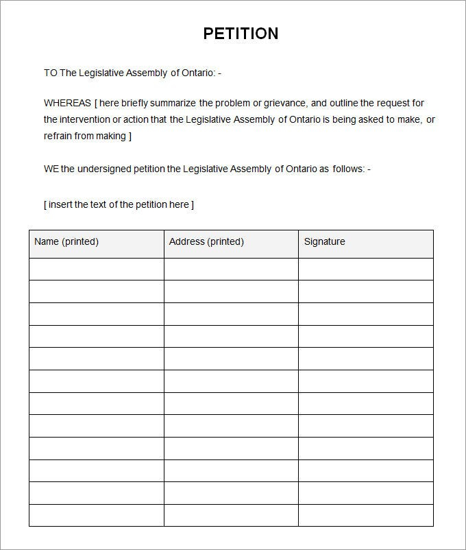 5 Petition Templates Free PDF Word Documents Download Free 