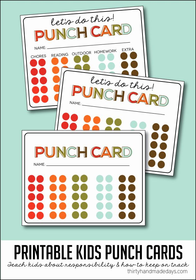 50 Fresh Free Punch Card Template Downloads In 2020 Chores For Kids