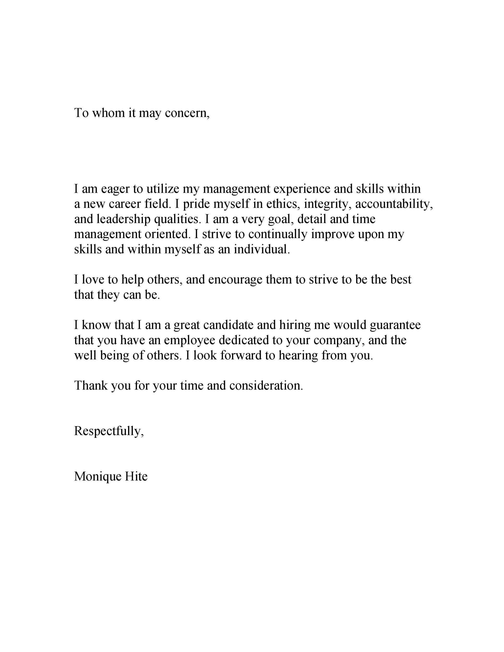 50 To Whom It May Concern Letter Email Templates TemplateLab